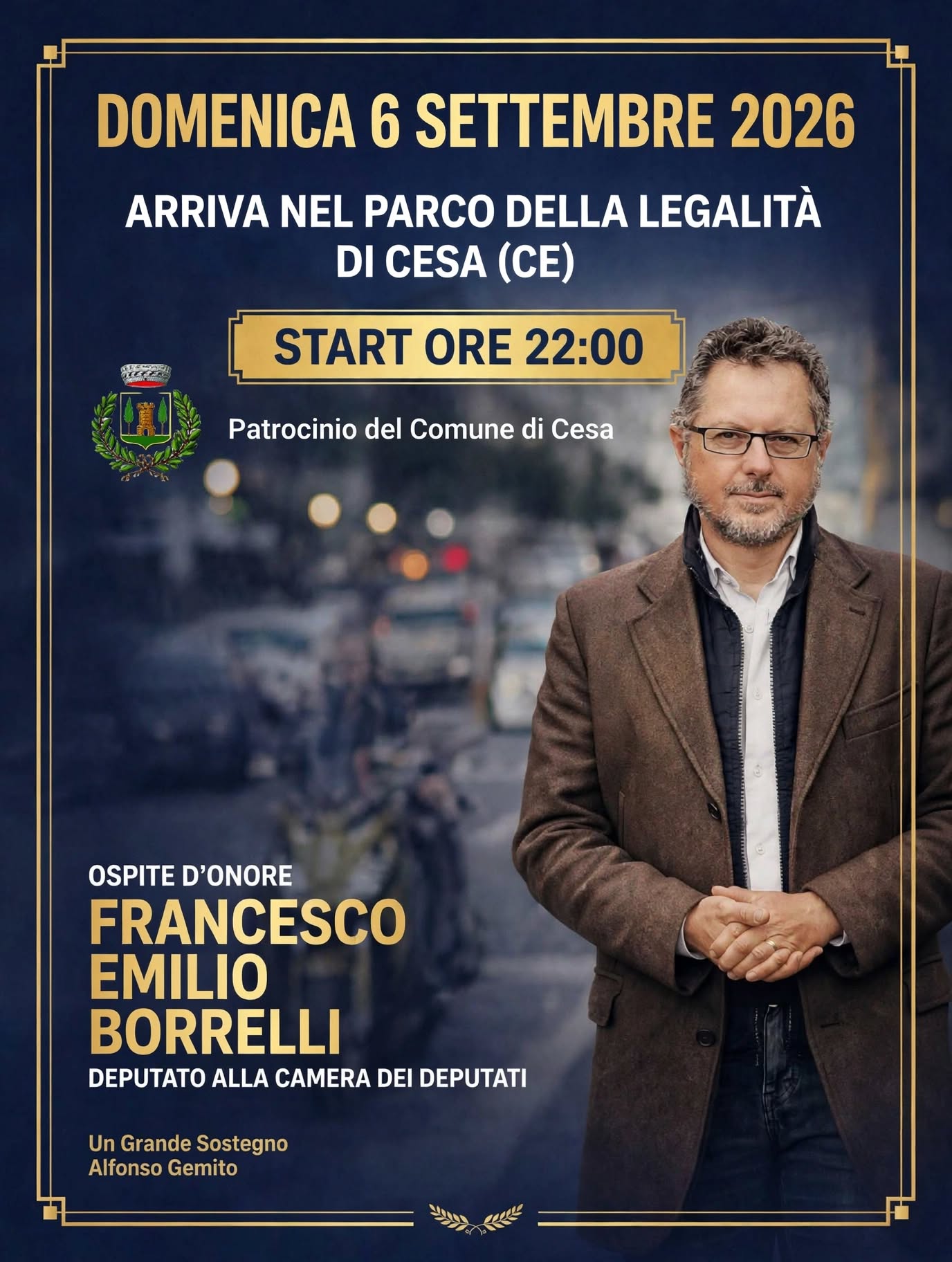 Cesa celebra legalità e territorio: una domenica di emozioni con Cosimo Di Livello Alto, Lello Musella e l’On. Francesco Emilio Borrelli