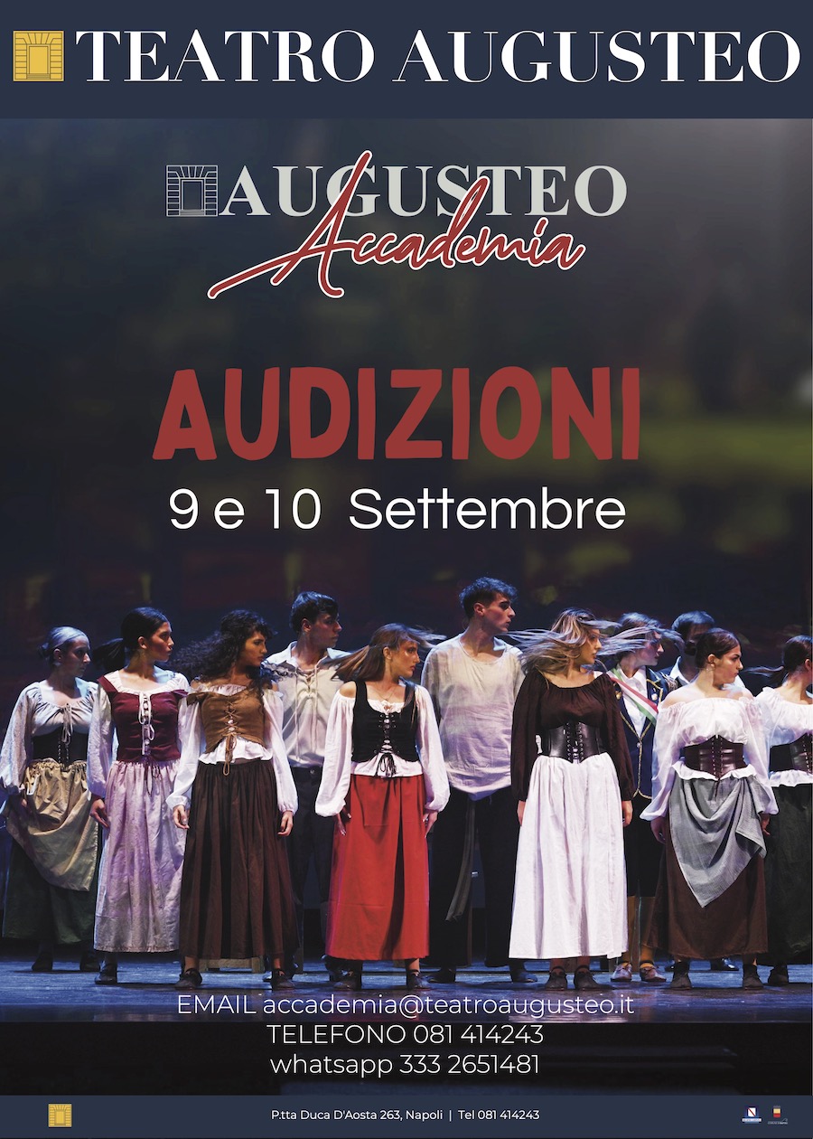 Audizioni al Teatro Augusteo: il 9 e 10 settembre selezioni per l’Accademia della Commedia Musicale