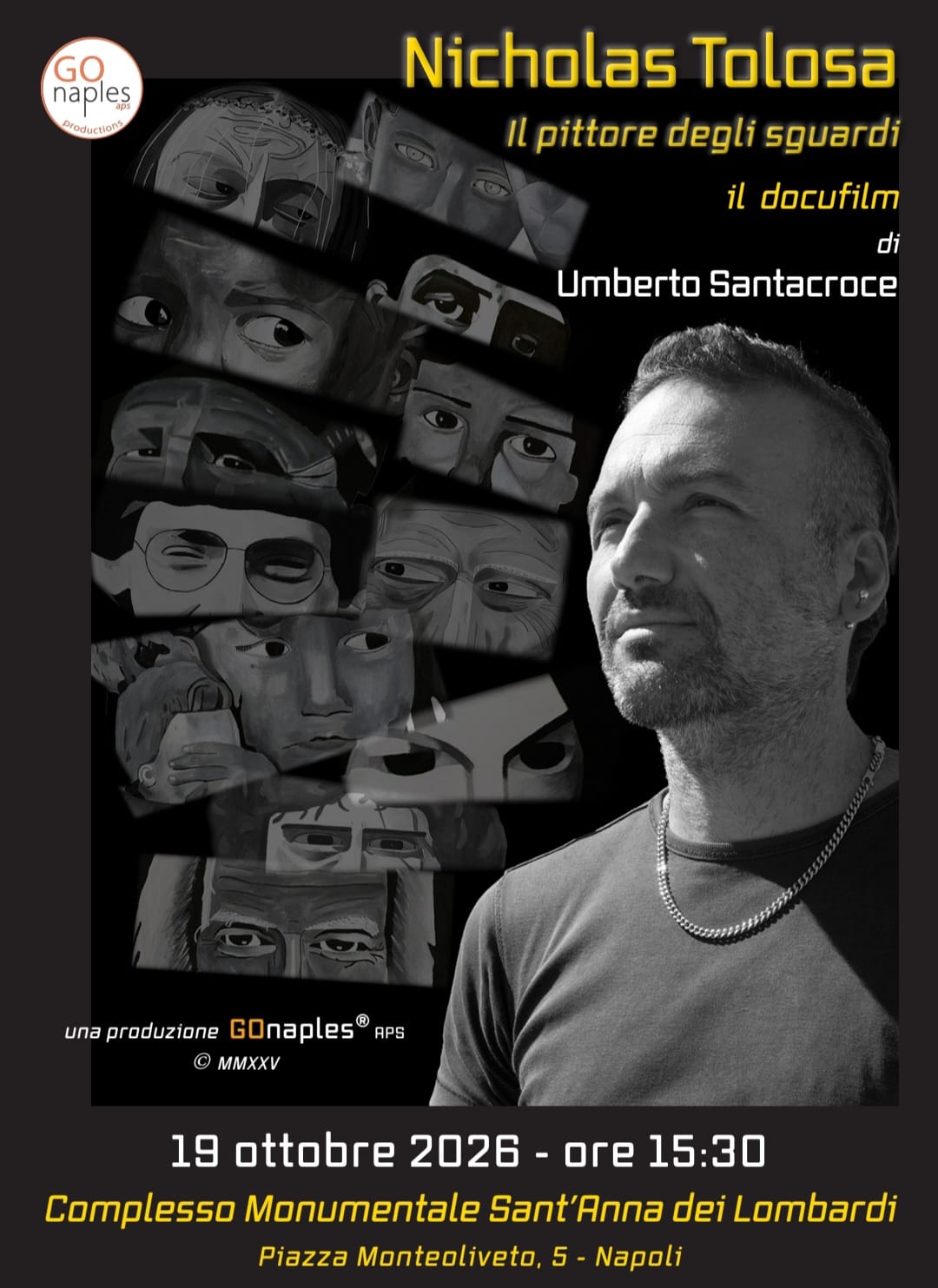 Arte, cinema e Servizio Civile: al Complesso Monumentale Sant’Anna dei Lombardi un incontro con l’artista Nicholas Tolosa e il regista Umberto Santacroce
